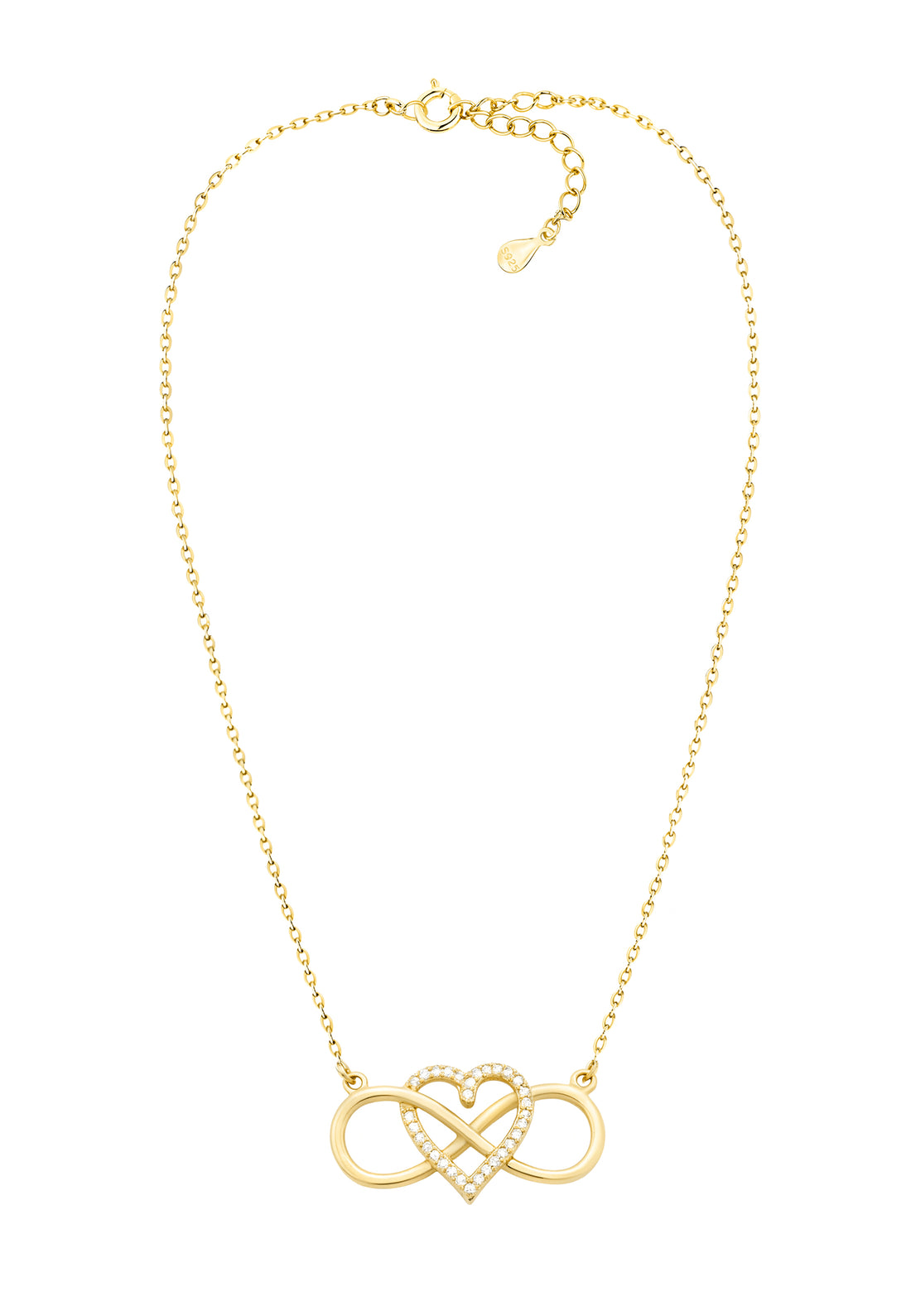 Vollansicht von Herz Unendlichkeit Halskette in 925 Silber von Sofia Milani - N0585
