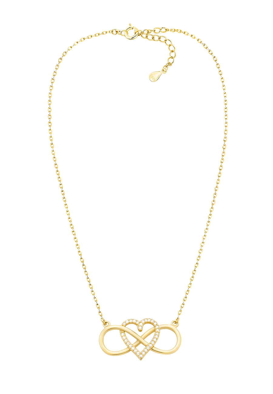 Vollansicht von Herz Unendlichkeit Halskette in 925 Silber von Sofia Milani - N0585