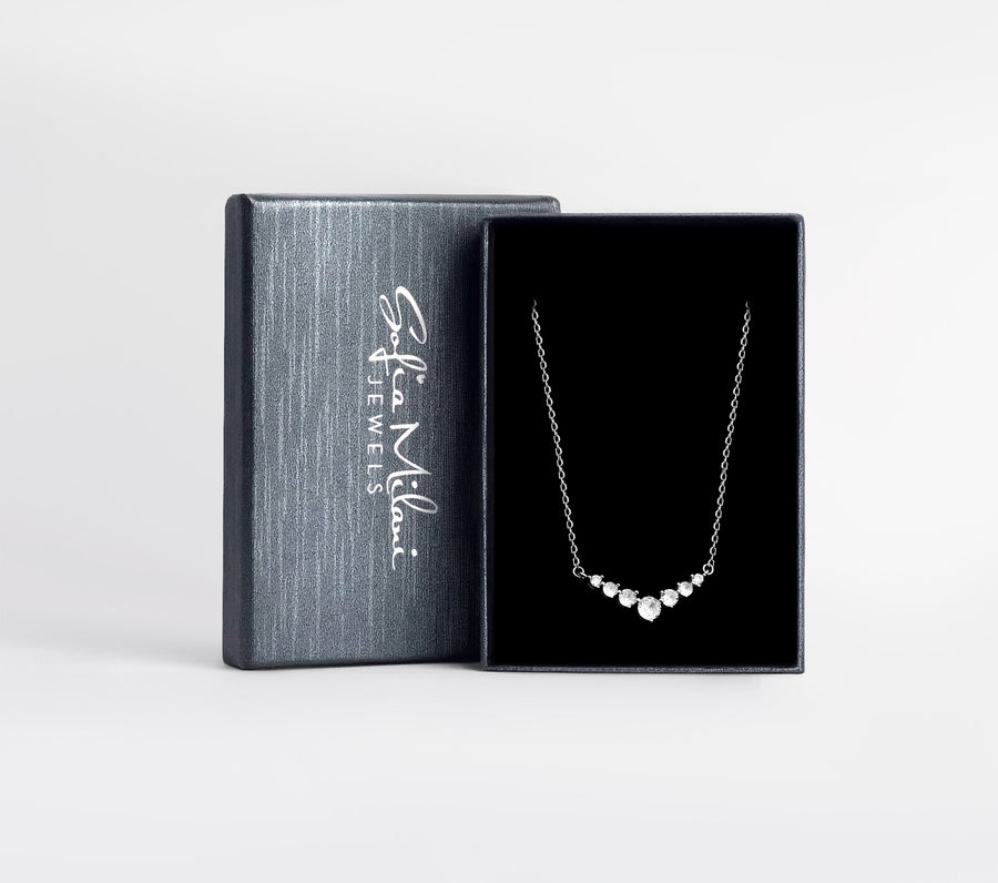 Boxansicht von Zirkonia Halskette in 925 Silber von Sofia Milani - N0586