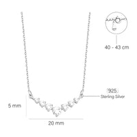 Maßenansicht von Zirkonia Halskette in 925 Silber von Sofia Milani - N0586