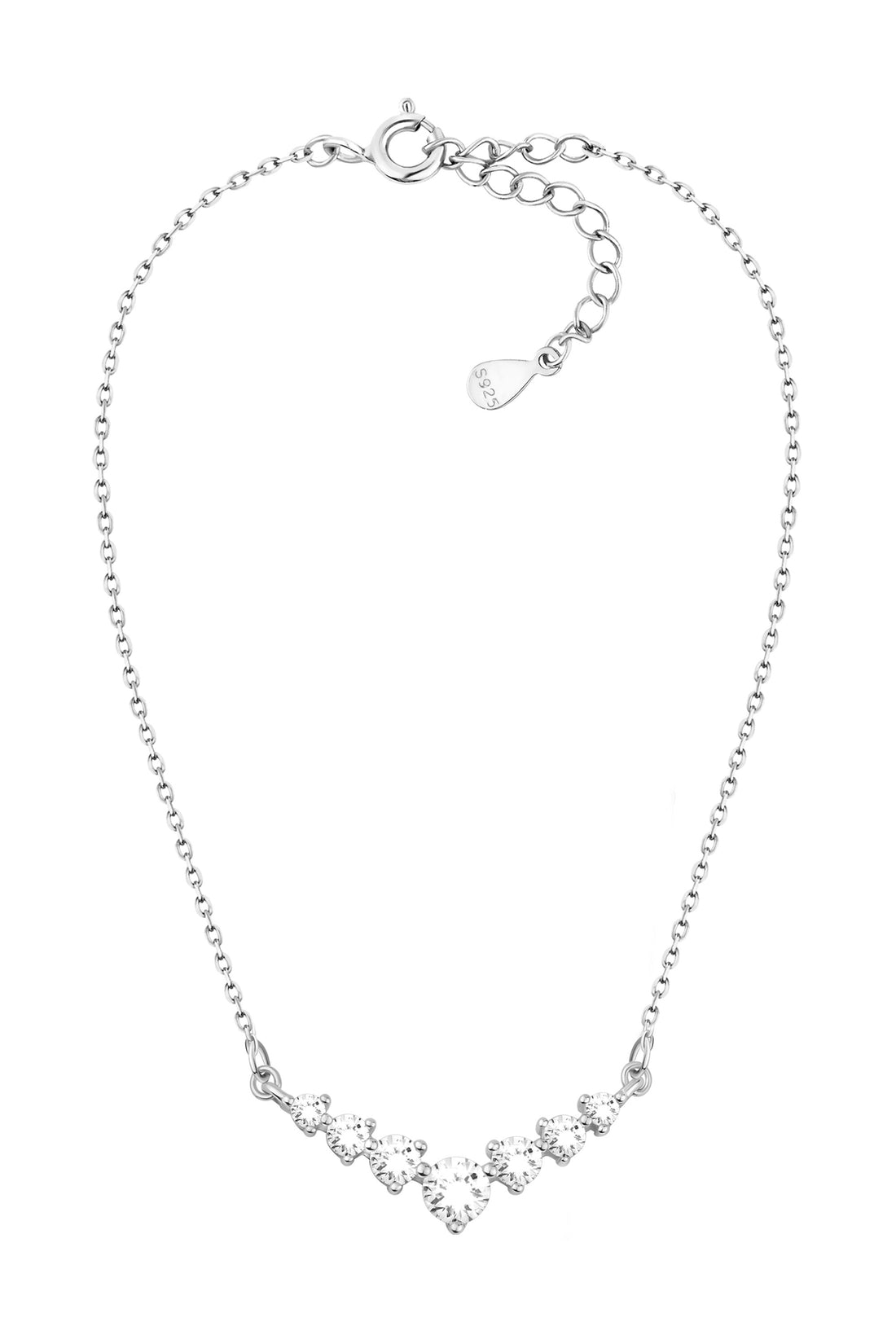 Vollansicht von Zirkonia Halskette in 925 Silber von Sofia Milani - N0586