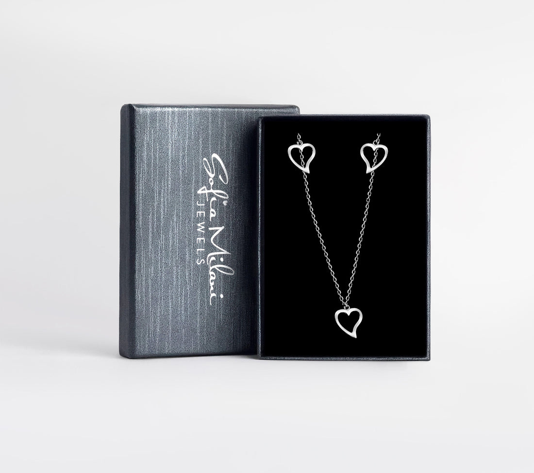Boxansicht von Herz Halskette in 925 Silber von Sofia Milani - N0592