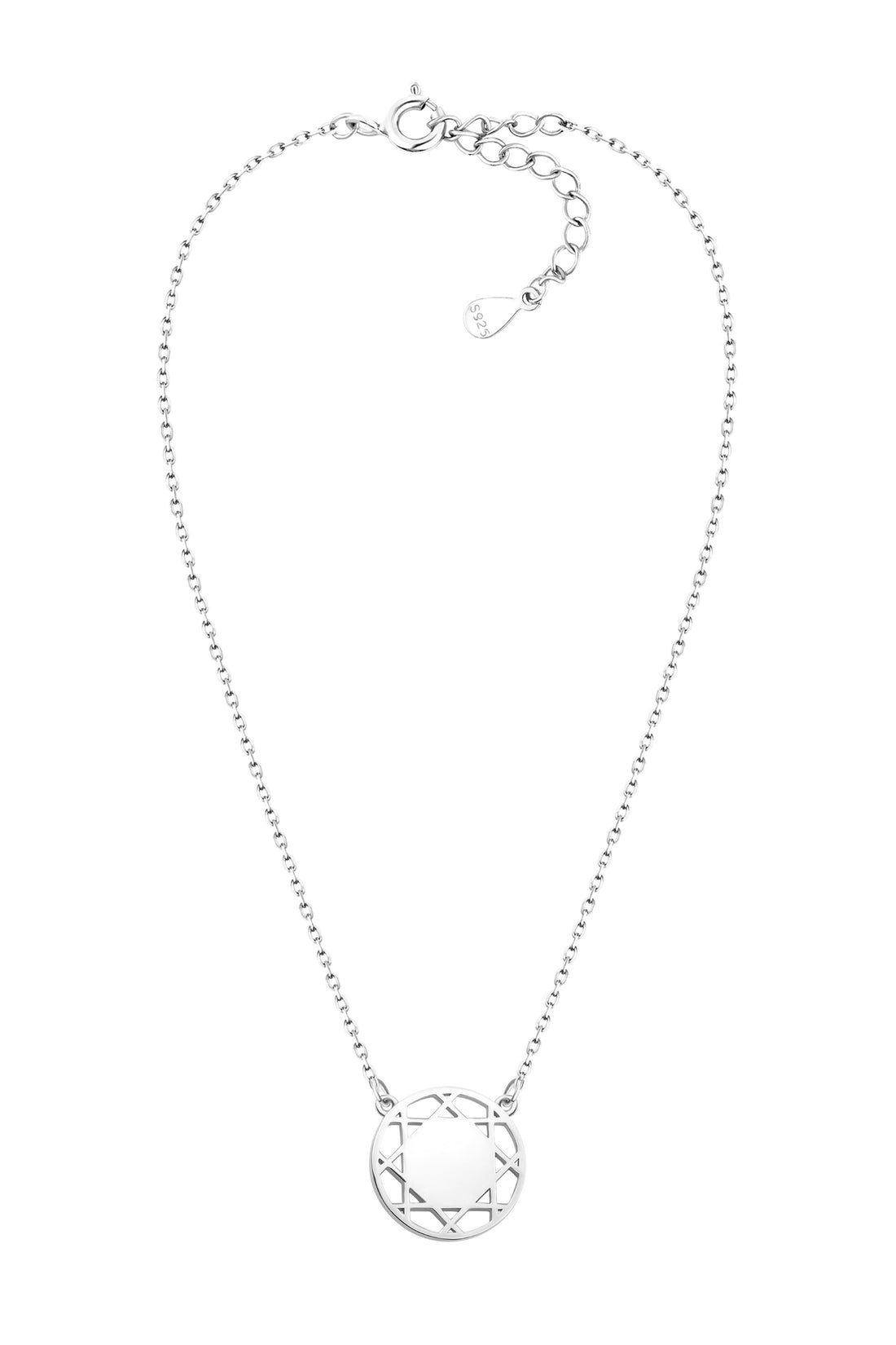 Vollansicht von Ornament Kreis Halskette in 925 Silber von Sofia Milani - N0594