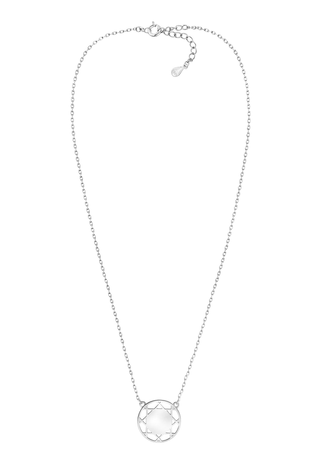 Vollansicht von Ornament Kreis Halskette in 925 Silber von Sofia Milani - N0594