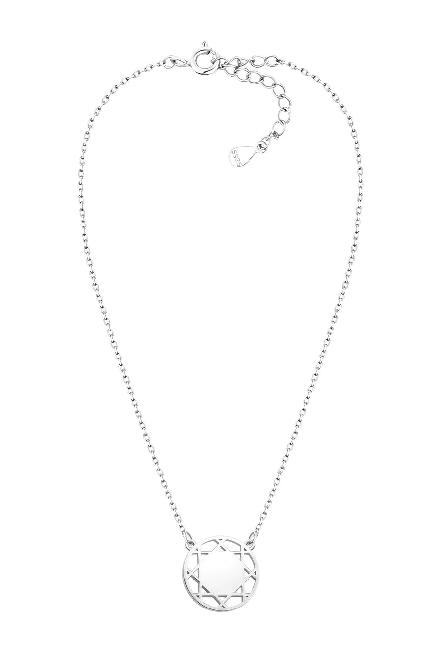 Vollansicht von Ornament Kreis Halskette in 925 Silber von Sofia Milani - N0594