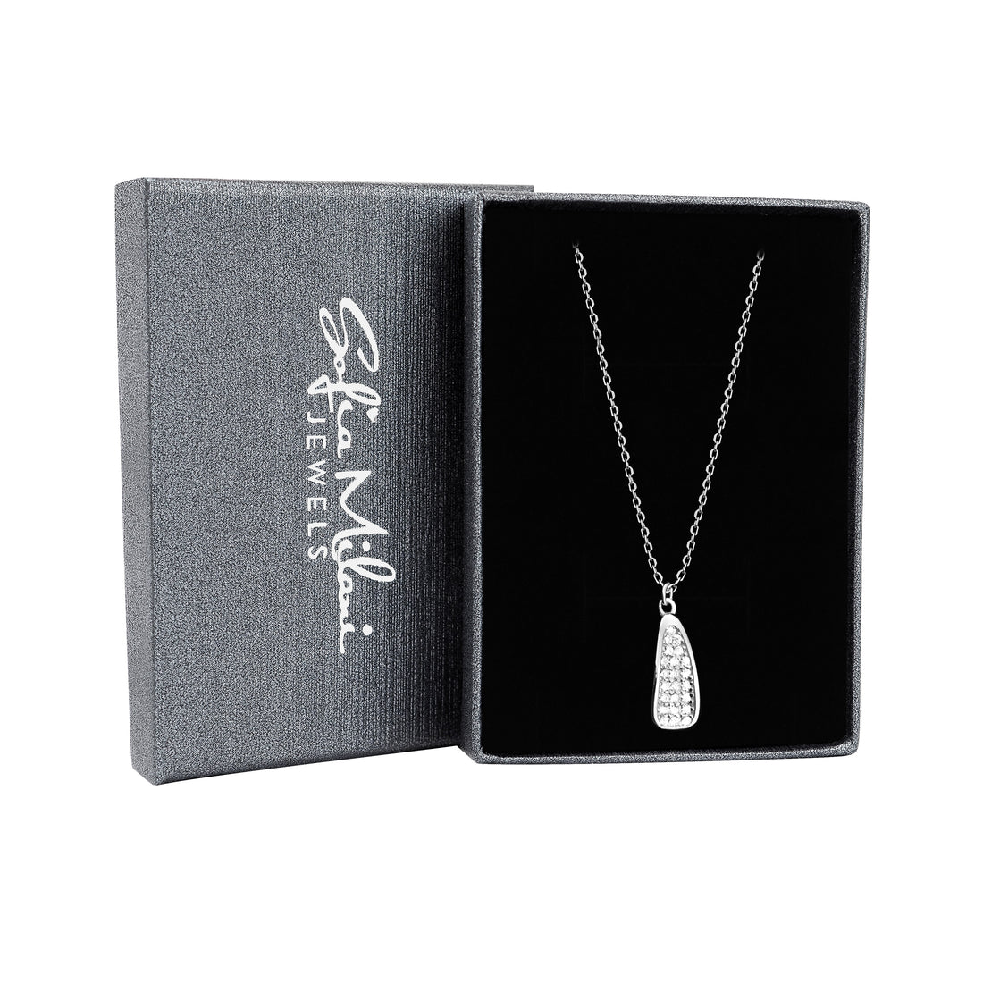 Boxansicht von Zirkonia Halskette in 925 Silber von Sofia Milani - N0604