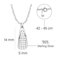 Maßenansicht von Zirkonia Halskette in 925 Silber von Sofia Milani - N0604