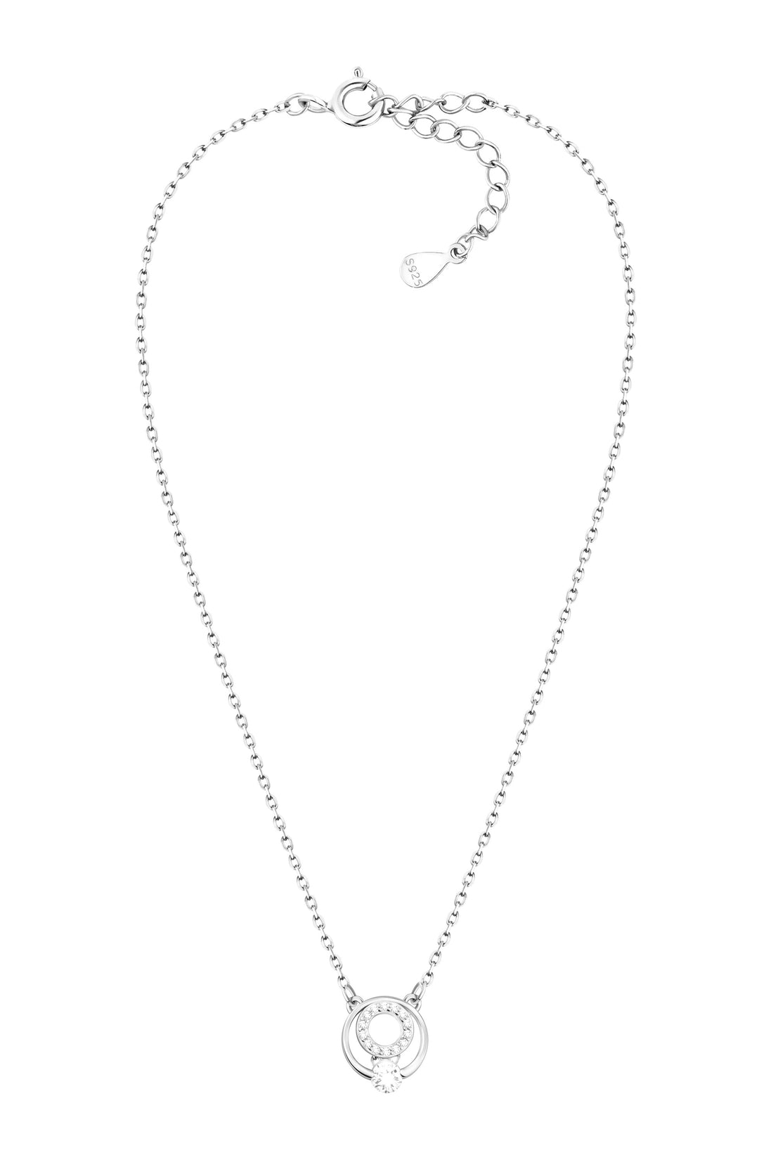 Vollansicht von Kreis Halskette in 925 Silber von Sofia Milani - N0608