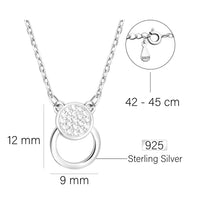 Maßenansicht von Kreis Halskette in 925 Silber von Sofia Milani - N0610