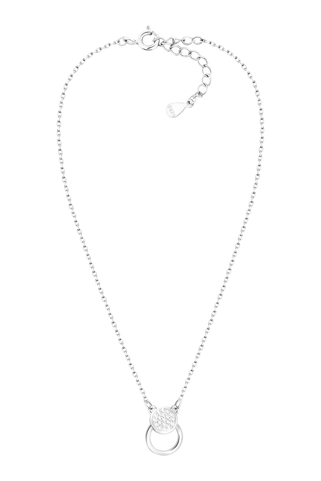 Vollansicht von Kreis Halskette in 925 Silber von Sofia Milani - N0610