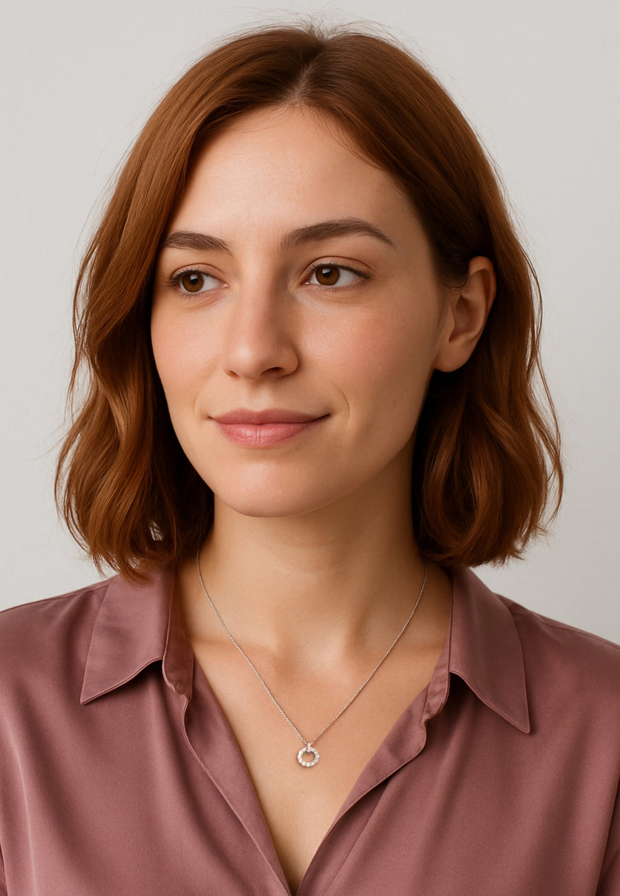 Modelansicht von Kreis Halskette in 925 Silber von Sofia Milani - N0612