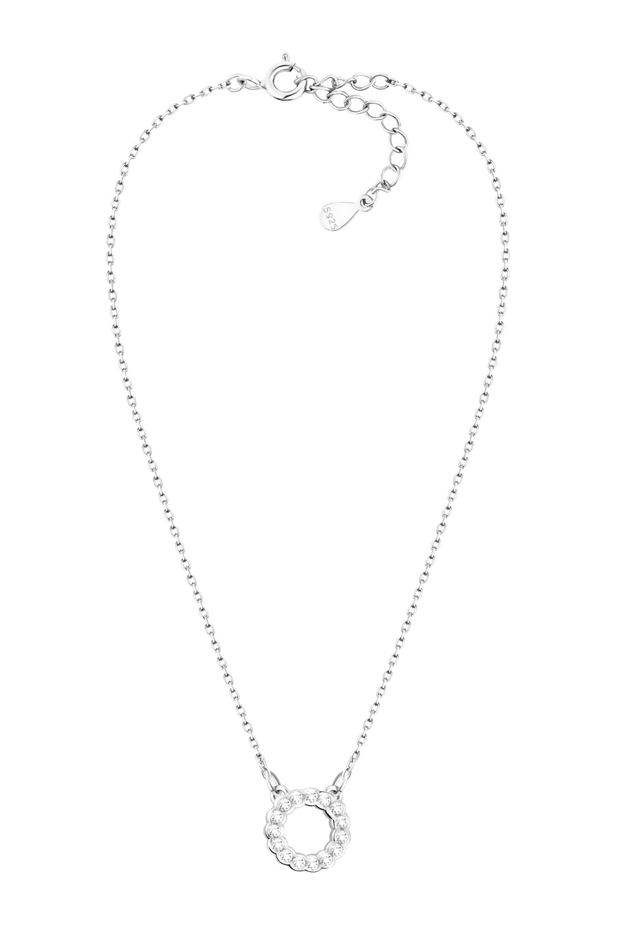 Vollansicht von Kreis Blumen Halskette in 925 Silber von Sofia Milani - N0614