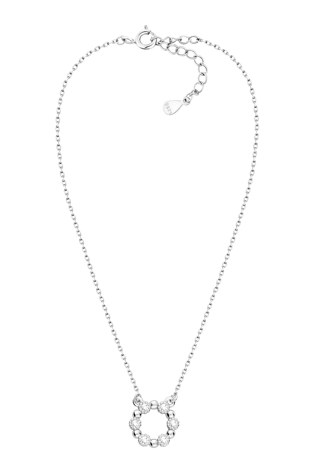 Vollansicht von Kreis Blumen Halskette in 925 Silber von Sofia Milani - N0618