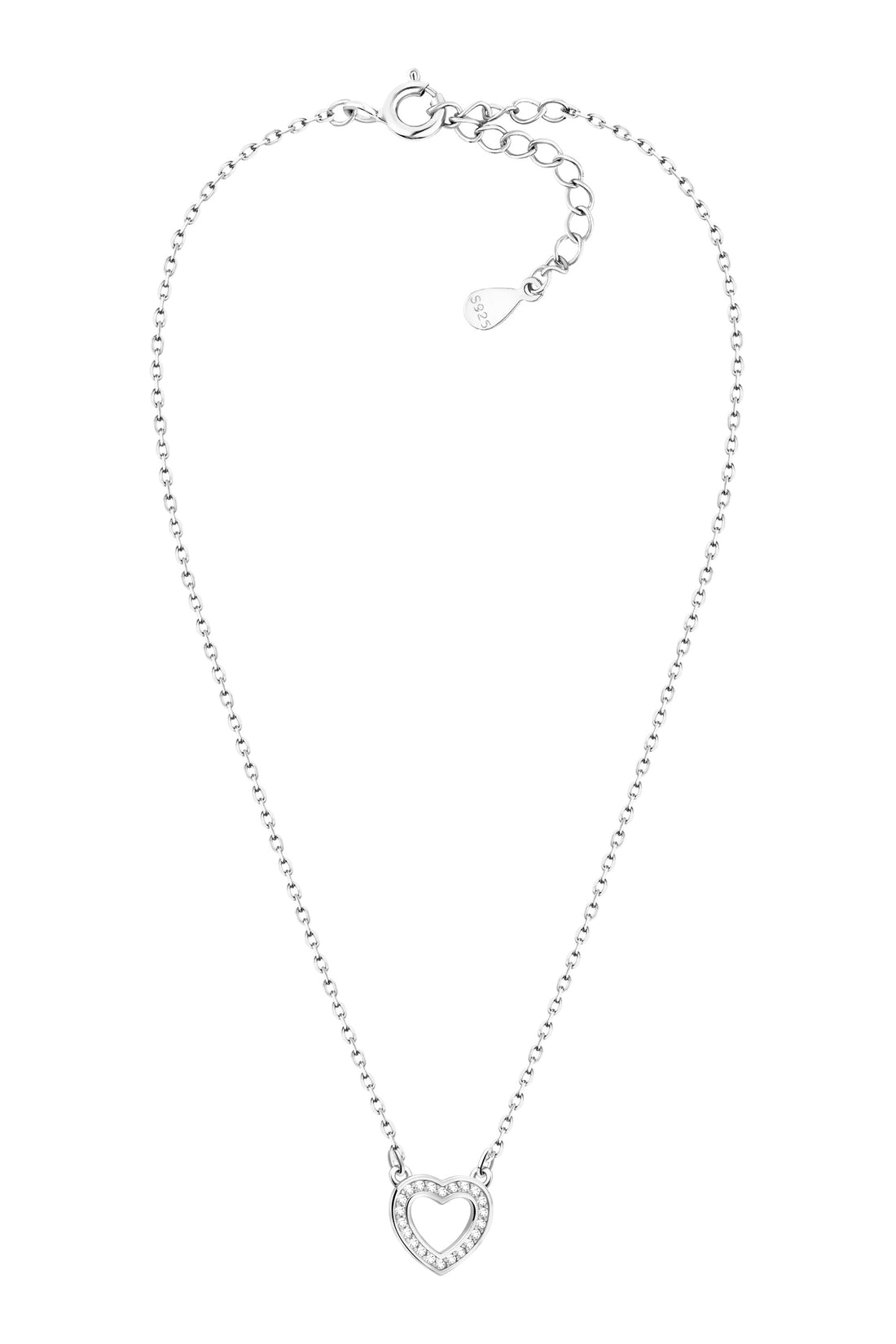Vollansicht von Herz Halskette in 925 Silber von Sofia Milani - N0626