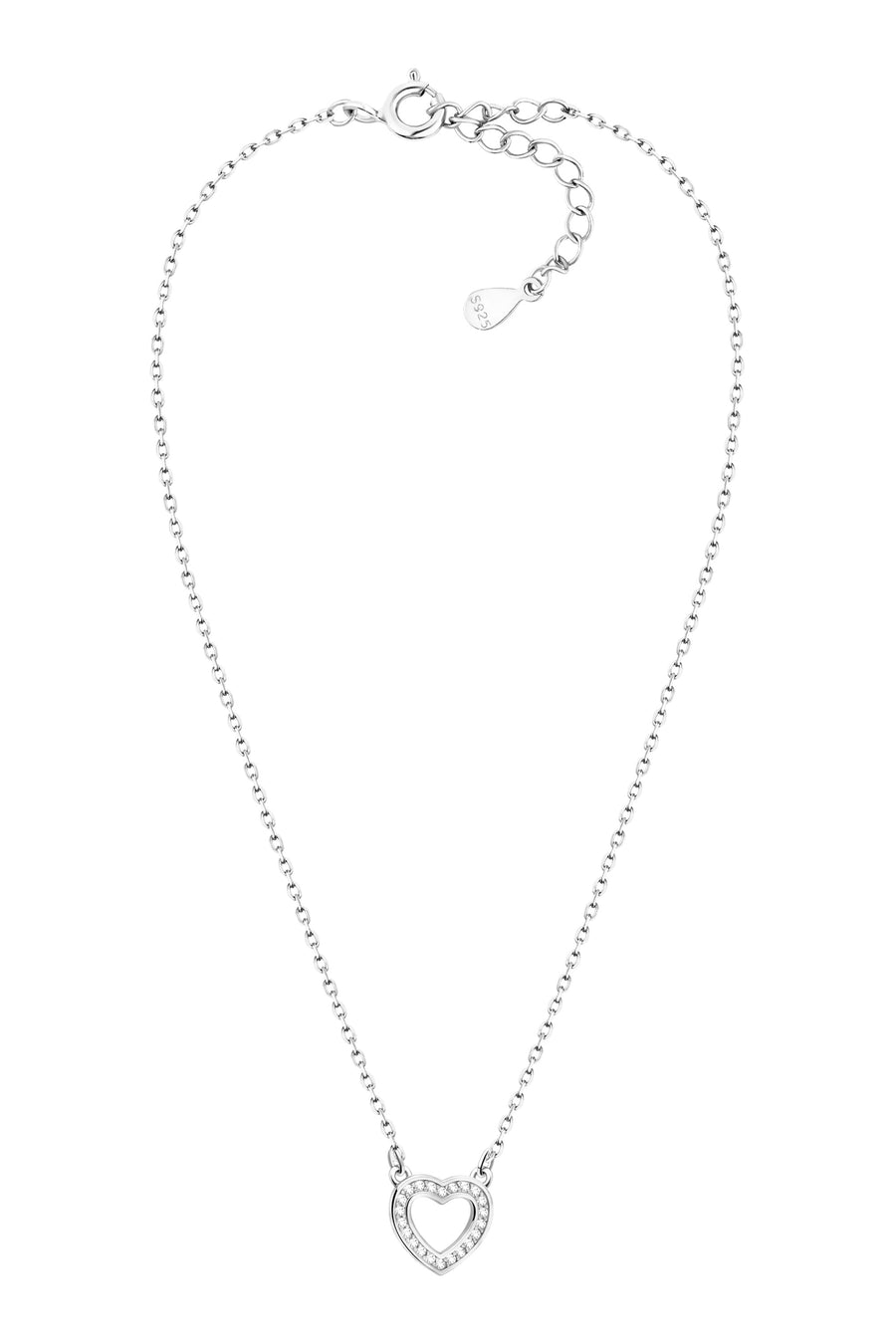 Vollansicht von Herz Halskette in 925 Silber von Sofia Milani - N0626