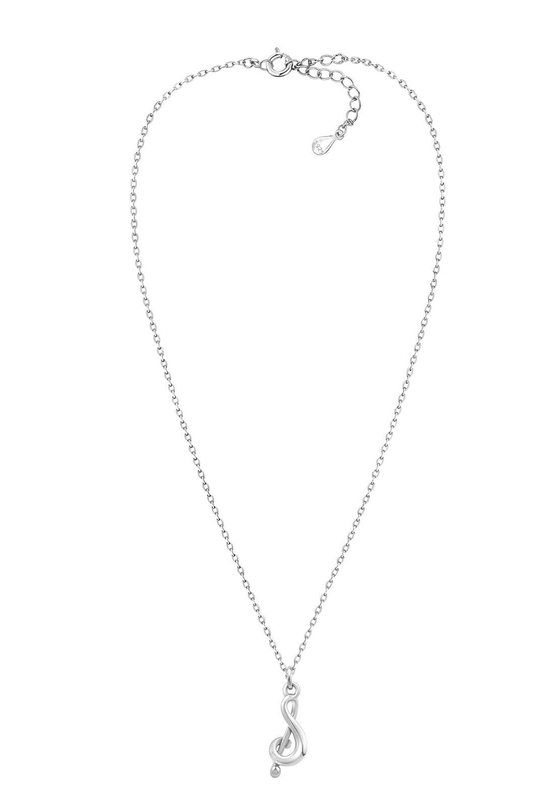 Vollansicht von Violinschlüssel Halskette in 925 Silber von Sofia Milani - N0630