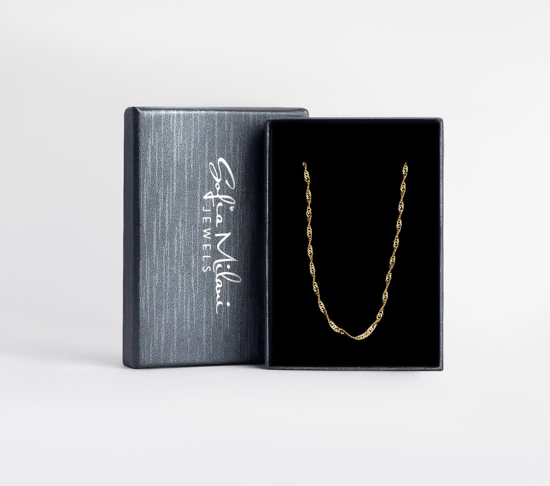 Boxansicht von Singapur Kette Halskette in 925 Silber von Sofia Milani - N0635