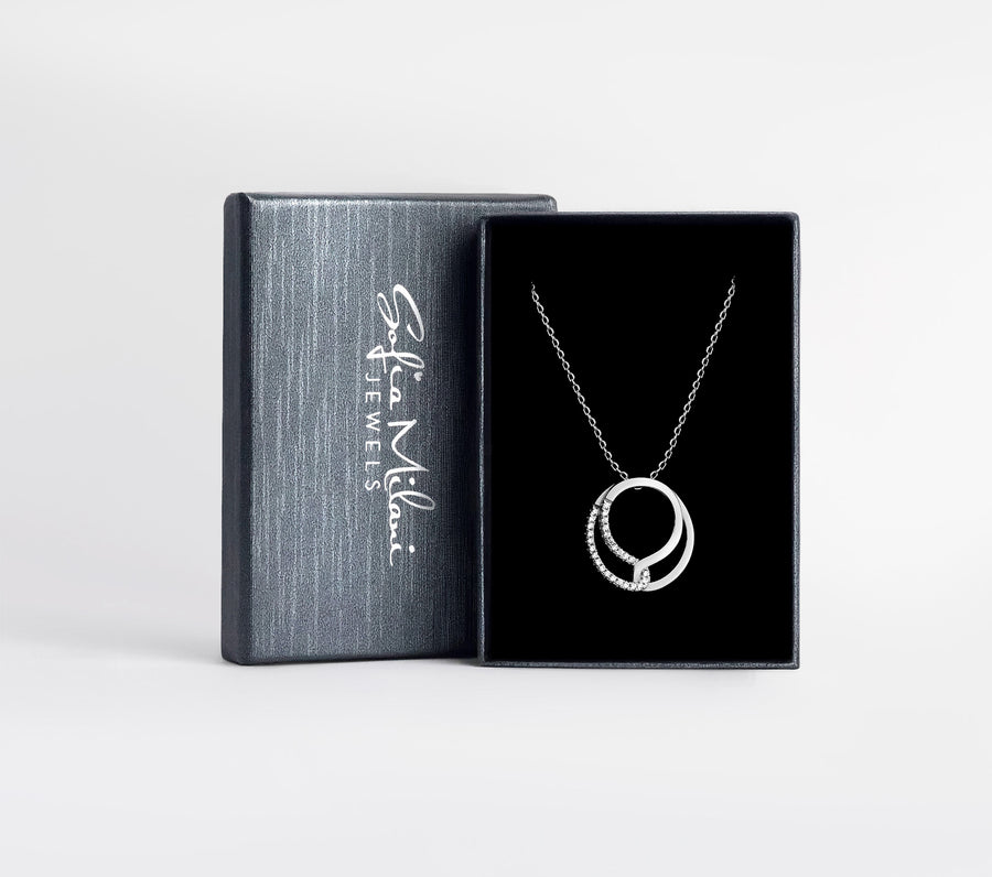 Boxansicht von Kreis Halskette in 925 Silber von Sofia Milani - N0638