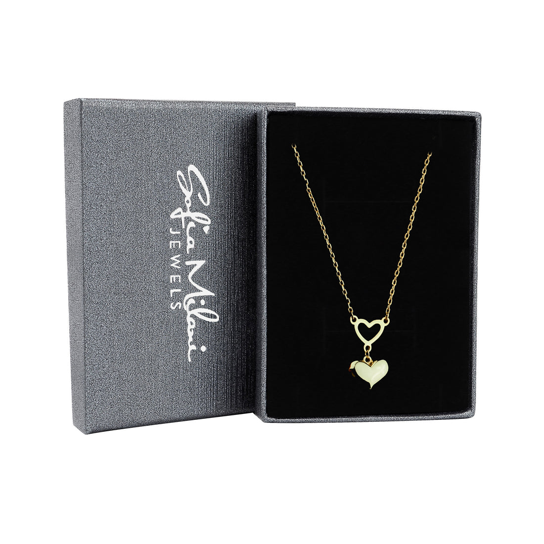 Boxansicht von Herz Halskette in 925 Silber von Sofia Milani - N0641