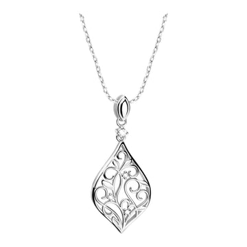 Hauptansicht von Blatt Blumen Halskette in 925 Silber von Sofia Milani - N0646