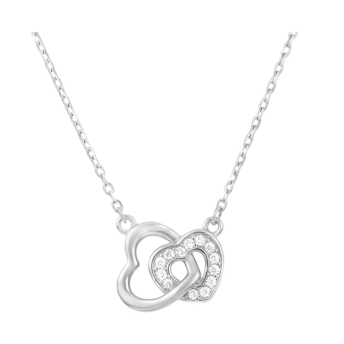 Hauptansicht von Doppeltes Herz Halskette in 925 Silber von Sofia Milani - N0664