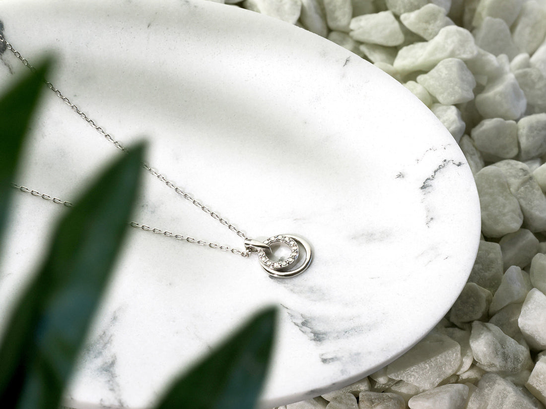 CloseUp Ansicht von Kreis Halskette in 925 Silber von Sofia Milani - N0668
