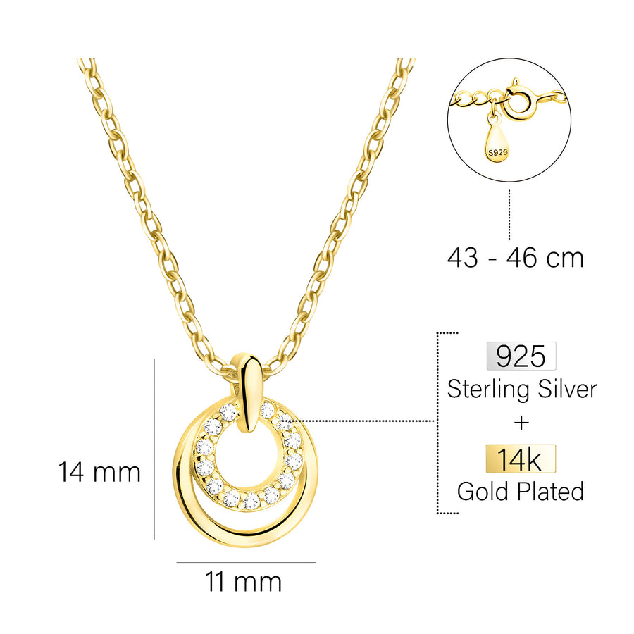 Maßenansicht von Kreis Halskette in 925 Silber von Sofia Milani - N0669