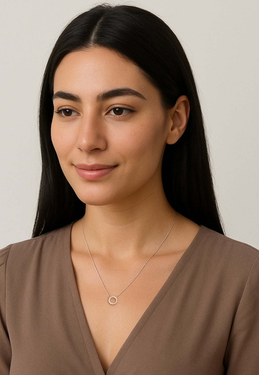 Modelansicht von Kreis Halskette in 925 Silber von Sofia Milani - N0670