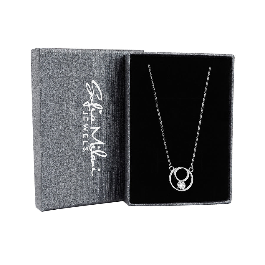 Boxansicht von Kreise Halskette in 925 Silber von Sofia Milani - N0672