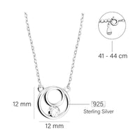 Maßenansicht von Kreise Halskette in 925 Silber von Sofia Milani - N0672