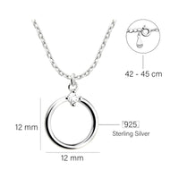 Maßenansicht von Kreis Halskette in 925 Silber von Sofia Milani - N0686