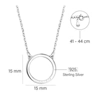 Maßenansicht von Kreis Halskette in 925 Silber von Sofia Milani - N0688