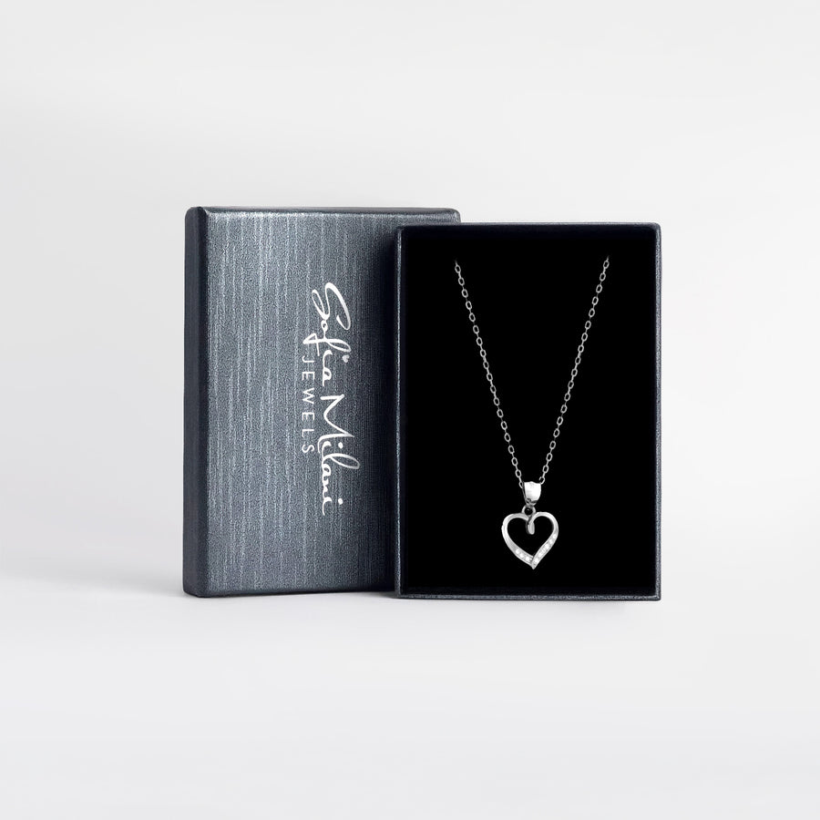 Boxansicht von Herz Halskette in 925 Silber von Sofia Milani - N0692