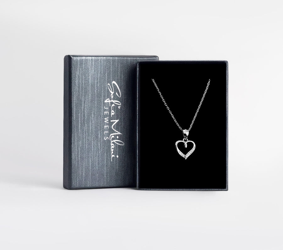 Boxansicht von Herz Halskette in 925 Silber von Sofia Milani - N0692