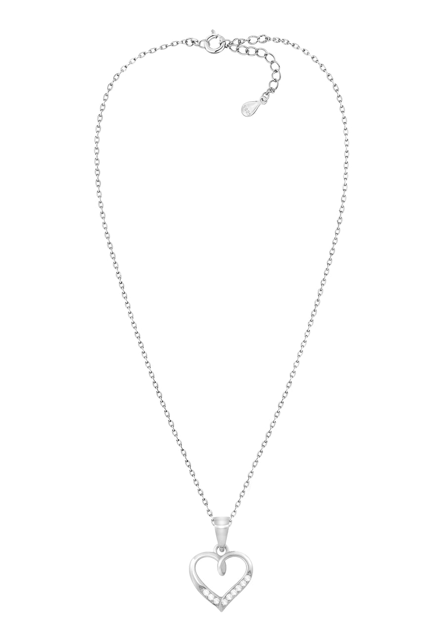 Vollansicht von Herz Halskette in 925 Silber von Sofia Milani - N0692