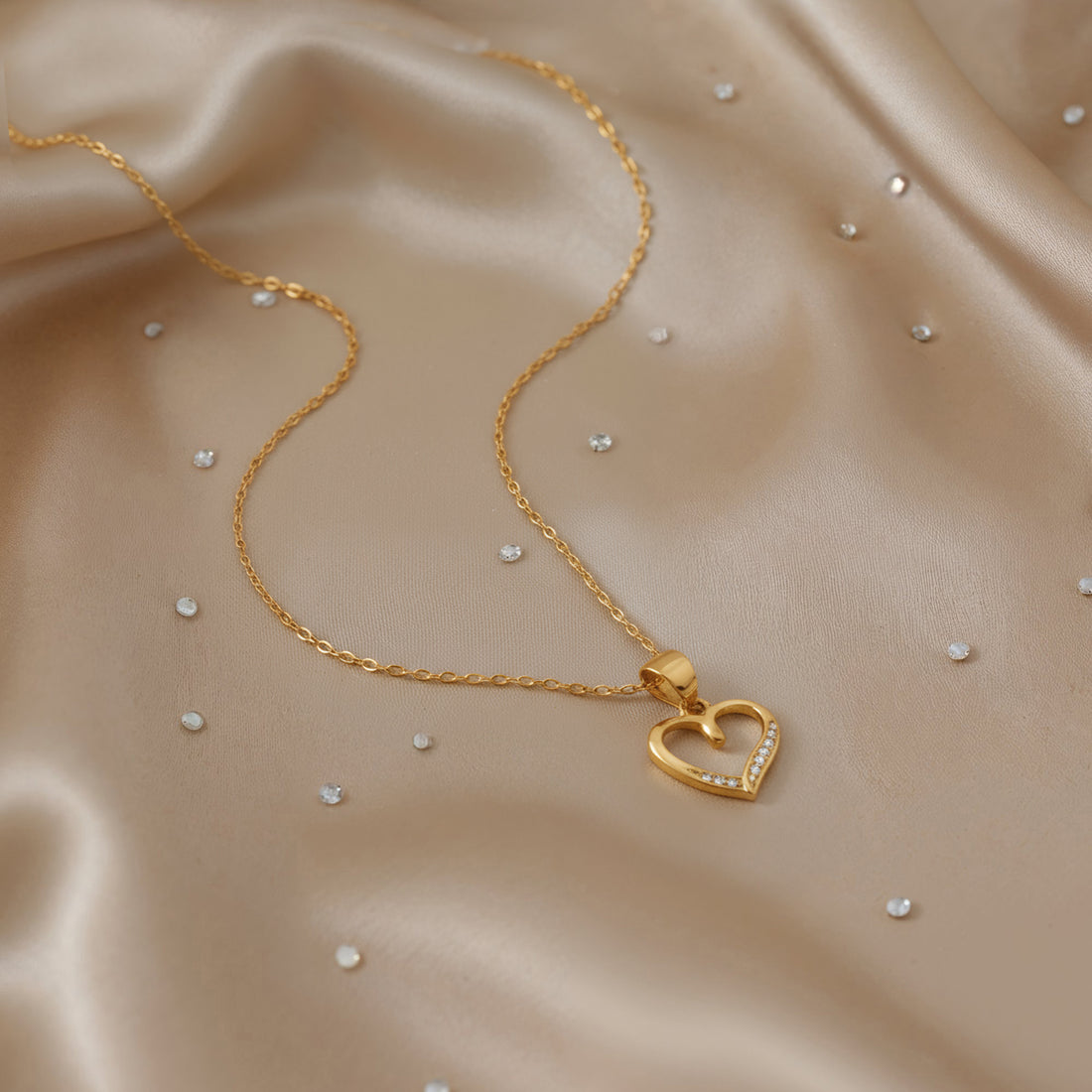 CloseUp Ansicht von Herz Halskette in 925 Silber von Sofia Milani - N0693