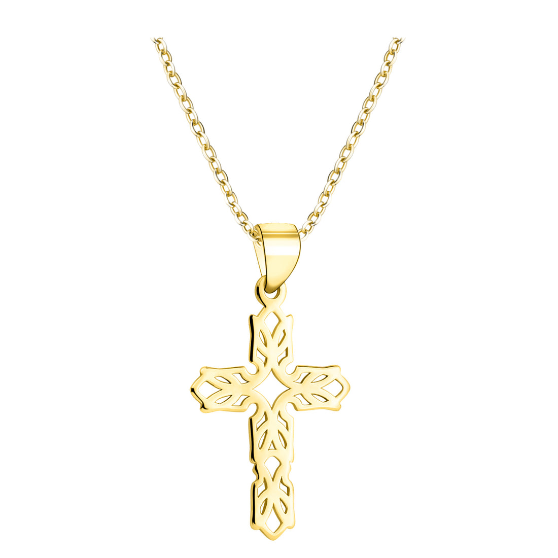 Hauptansicht von Gemustertes Kreuz Halskette in 925 Silber von Sofia Milani - N0697