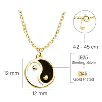 Maßenansicht von Yin und Yang Halskette in 925 Silber von Sofia Milani - N0699