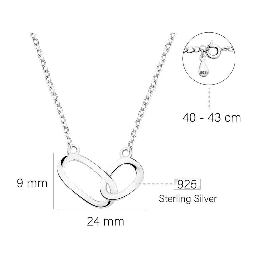 Maßenansicht von Geometrie Halskette in 925 Silber von Sofia Milani - N0706
