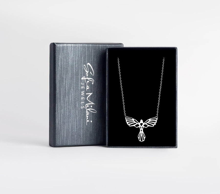 Boxansicht von Schutzengel Halskette in 925 Silber von Sofia Milani - N0708