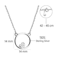 Maßenansicht von Kreis Halskette in 925 Silber von Sofia Milani - N0742