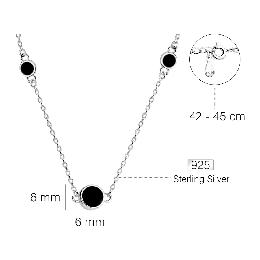 Maßenansicht von Zirkonia Halskette in 925 Silber von Sofia Milani - N0744