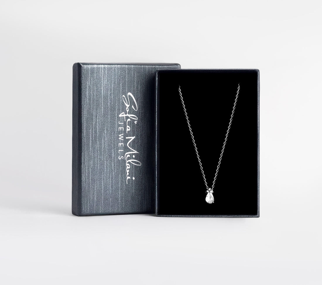 Boxansicht von Zirkonia Halskette in 925 Silber von Sofia Milani - N0746