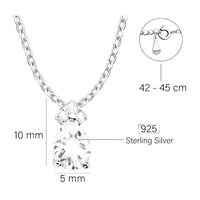 Maßenansicht von Zirkonia Halskette in 925 Silber von Sofia Milani - N0746