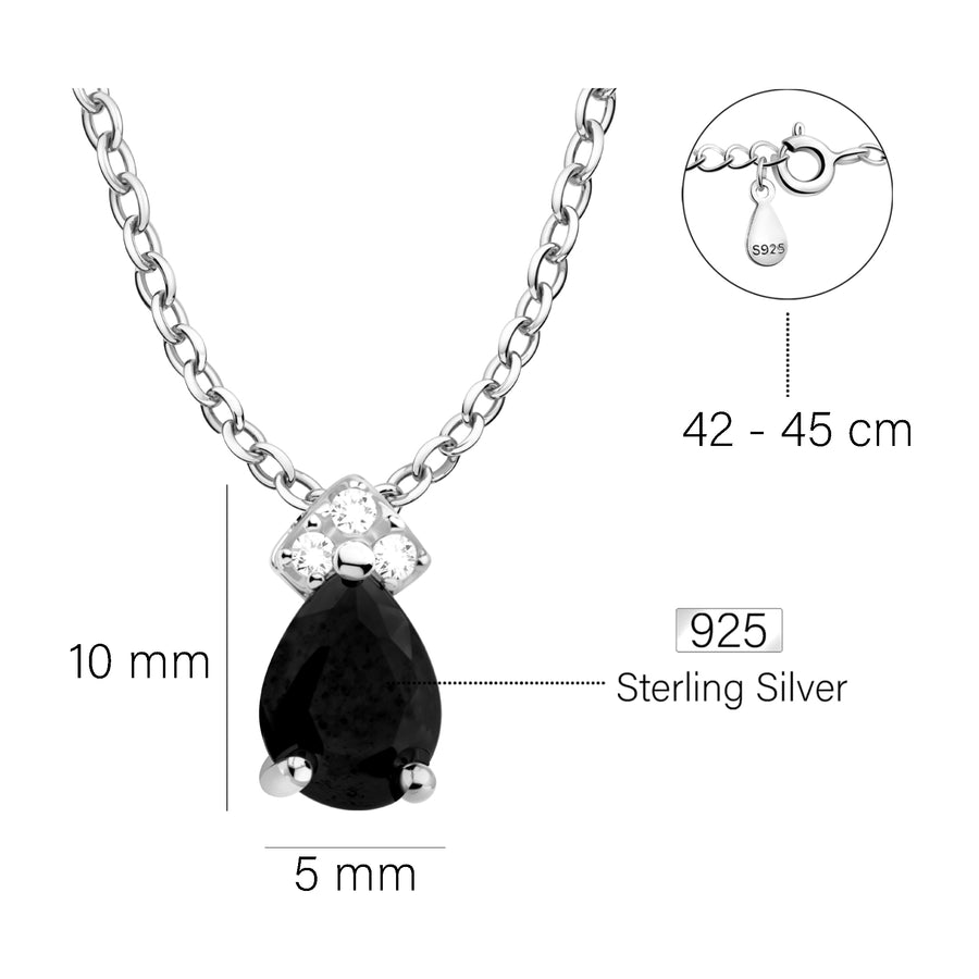 Maßenansicht von Zirkonia Halskette in 925 Silber von Sofia Milani - N0748