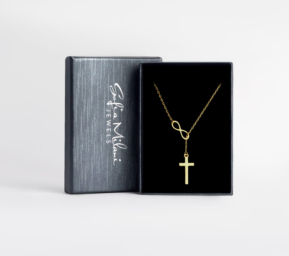Boxansicht von Kreuz Halskette in 925 Silber von Sofia Milani - N0767