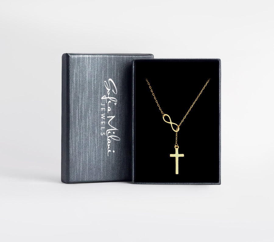 Boxansicht von Kreuz Halskette in 925 Silber von Sofia Milani - N0767