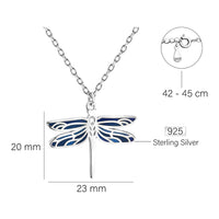Maßenansicht von Libellen Halskette in 925 Silber von Sofia Milani - N0786