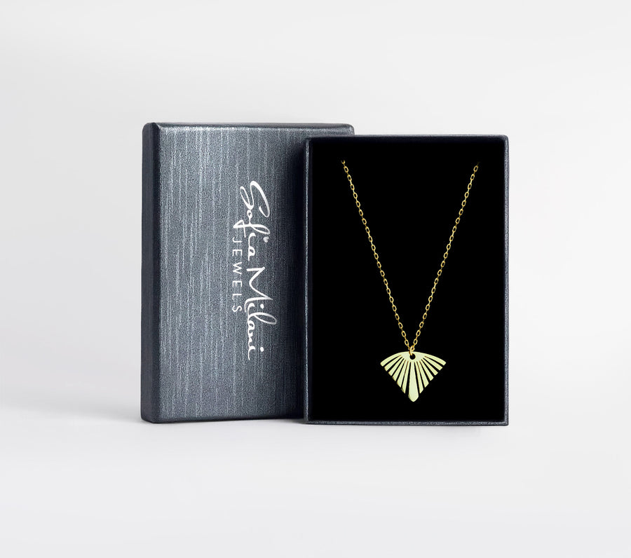 Boxansicht von Fächer Halskette in 925 Silber von Sofia Milani - N0795
