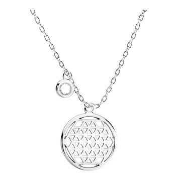 Hauptansicht von Gitter Kreis Halskette in 925 Silber von Sofia Milani - N0796